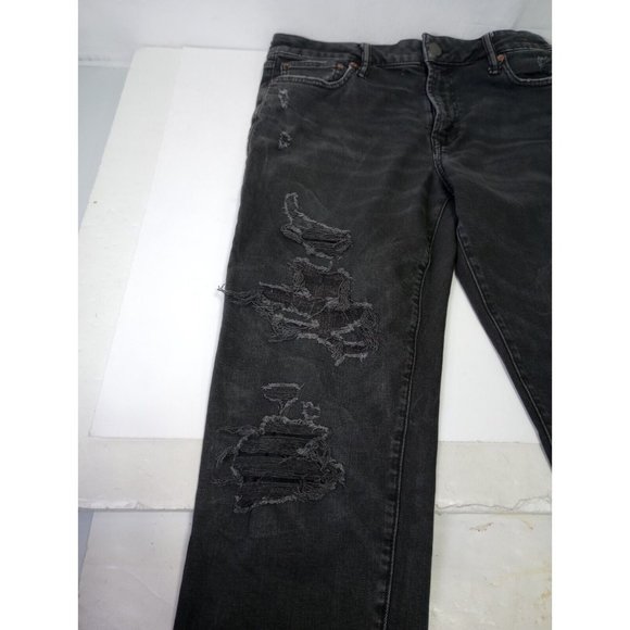 American Eagle Skinny Jeans Men's Size 30x34 Next Level Flex Gray Distressed - Picture 8 of 8